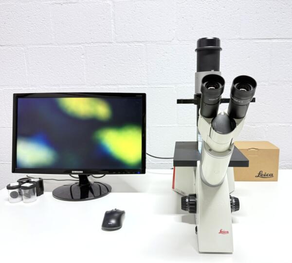 Leica DMI1 Omkeermicroscoop Incluis Flexacam